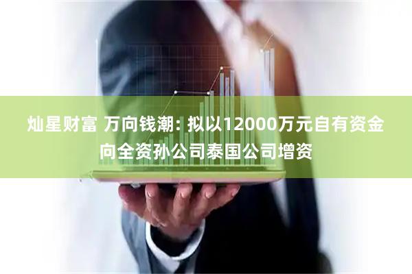 灿星财富 万向钱潮: 拟以12000万元自有资金向全资孙公司泰国公司增资